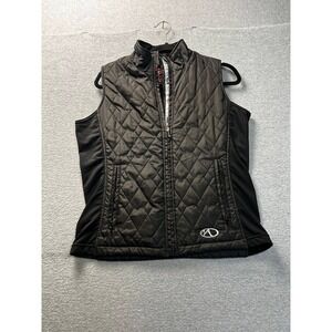 Quilted Vest Womens Medium Black Insulated Full Zip Outdoor‎ Ski Marker Jacket